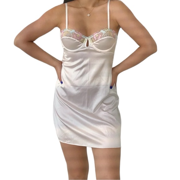 Vintage Satin Lingerie Slip Dress - Picture 1 of 5